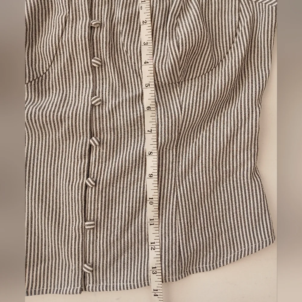 THURSDAYS and every other day" PinstripedStriped Black and White  Blouse SZ Med - Picture 11 of 16